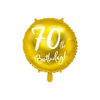Fóliový balónek "70. narozeniny" ZLATÝ, 45 cm