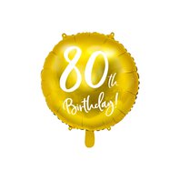 Fóliový balónek "80. narozeniny" ZLATÝ, 45 cm