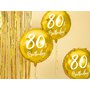 Fóliový balónek "80. narozeniny" ZLATÝ, 45 cm - Obr. 2