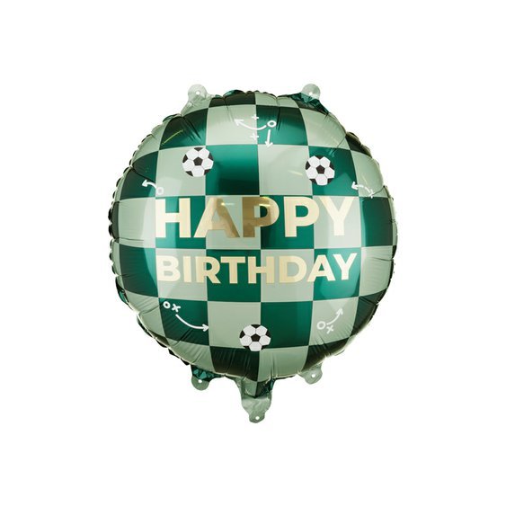 Fóliový fotbalový balónek “Happy Birthday” ZELENÝ, 35 cm - Obr.1