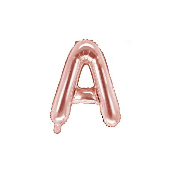 Fóliový balónek písmeno "A" RŮŽOVO-ZLATÝ, 35 cm - Obr. 1