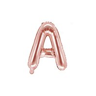 Fóliový balónek písmeno "A" RŮŽOVO-ZLATÝ, 35 cm