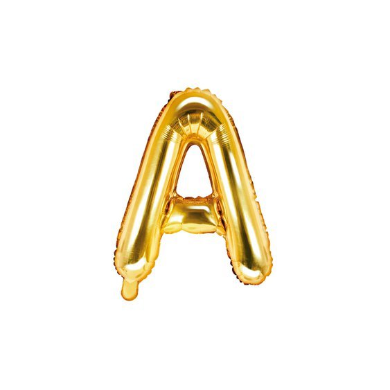 Fóliový balónek písmeno "A" ZLATÝ, 35 cm - Obr. 1