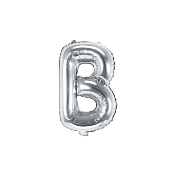 Fóliový balónek písmeno "B" STŘÍBRNÝ, 35 cm - Obr. 1
