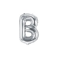 Fóliový balónek písmeno "B" STŘÍBRNÝ, 35 cm