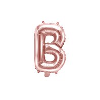 Fóliový balónek písmeno "B" RŮŽOVO-ZLATÝ, 35 cm