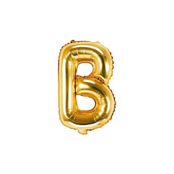 Fóliový balónek písmeno "B" ZLATÝ, 35 cm - Obr. 1
