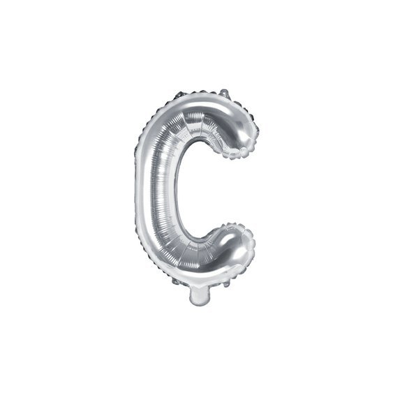 Fóliový balónek písmeno "C" STŘÍBRNÝ, 35 cm - Obr. 1
