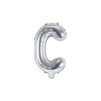 Fóliový balónek písmeno "C" STŘÍBRNÝ, 35 cm