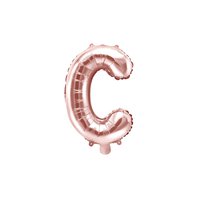 Fóliový balónek písmeno "C" RŮŽOVO-ZLATÝ, 35 cm