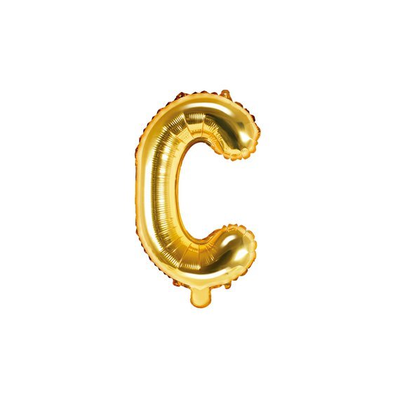 Fóliový balónek písmeno "C" ZLATÝ, 35 cm - Obr. 1