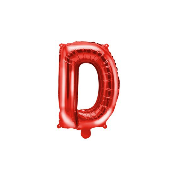 Fóliový balónek písmeno “D" ČERVENÝ, 35 cm - Obr. 1