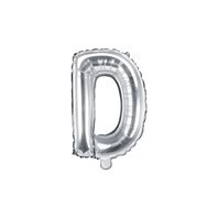 Fóliový balónek písmeno "D" STŘÍBRNÝ, 35 cm