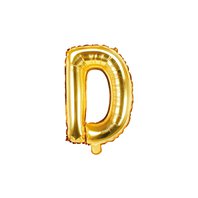 Fóliový balónek písmeno "D" ZLATÝ, 35 cm