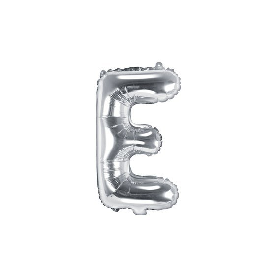 Fóliový balónek písmeno "E" STŘÍBRNÝ, 35 cm - Obr. 1