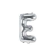 Fóliový balónek písmeno "E" STŘÍBRNÝ, 35 cm