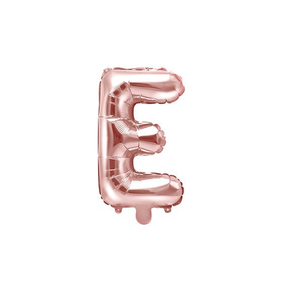 Fóliový balónek písmeno "E" RŮŽOVO-ZLATÝ, 35 cm - Obr. 1