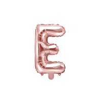 Fóliový balónek písmeno "E" RŮŽOVO-ZLATÝ, 35 cm