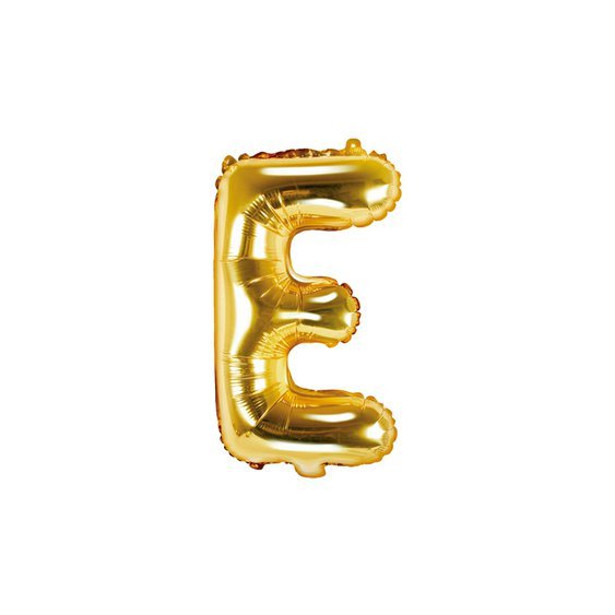 Fóliový balónek písmeno "E" ZLATÝ, 35 cm - Obr. 1