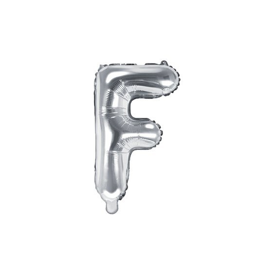 Fóliový balónek písmeno "F" STŘÍBRNÝ, 35 cm - Obr. 1