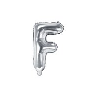 Fóliový balónek písmeno "F" STŘÍBRNÝ, 35 cm