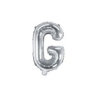 Fóliový balónek písmeno "G" STŘÍBRNÝ, 35 cm