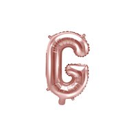 Fóliový balónek písmeno "G" RŮŽOVO-ZLATÝ, 35 cm