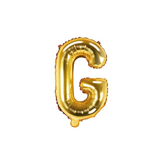 Fóliový balónek písmeno "G" ZLATÝ, 35 cm - Obr. 1