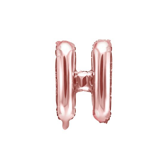 Fóliový balónek písmeno "H" RŮŽOVO-ZLATÝ, 35 cm - Obr. 1
