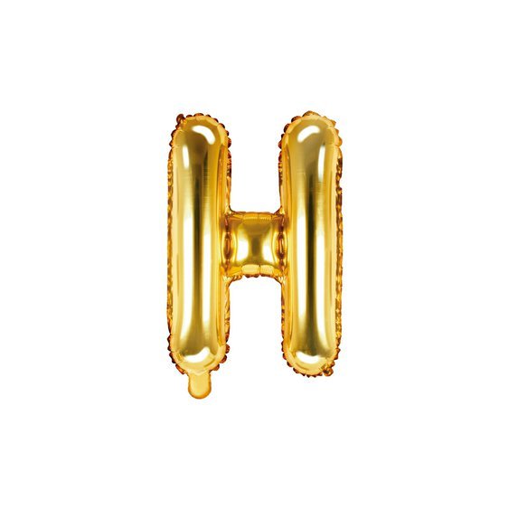 Fóliový balónek písmeno "H" ZLATÝ, 35 cm - Obr. 1
