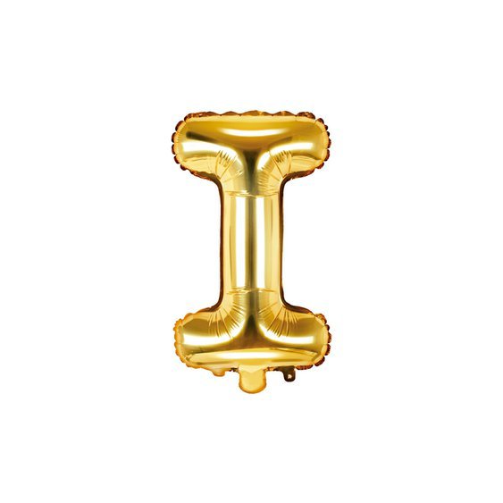 Fóliový balónek písmeno "I" ZLATÝ, 35 cm - Obr. 1