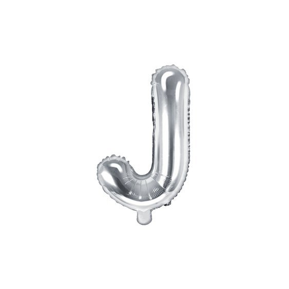 Fóliový balónek písmeno "J" STŘÍBRNÝ, 35 cm - Obr. 1