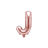 Fóliový balónek písmeno "J" RŮŽOVO-ZLATÝ, 35 cm