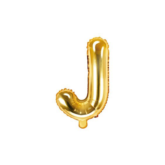 Fóliový balónek písmeno "J" ZLATÝ, 35 cm - Obr. 1