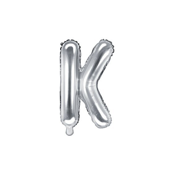 Fóliový balónek písmeno "K" STŘÍBRNÝ, 35 cm - Obr. 1