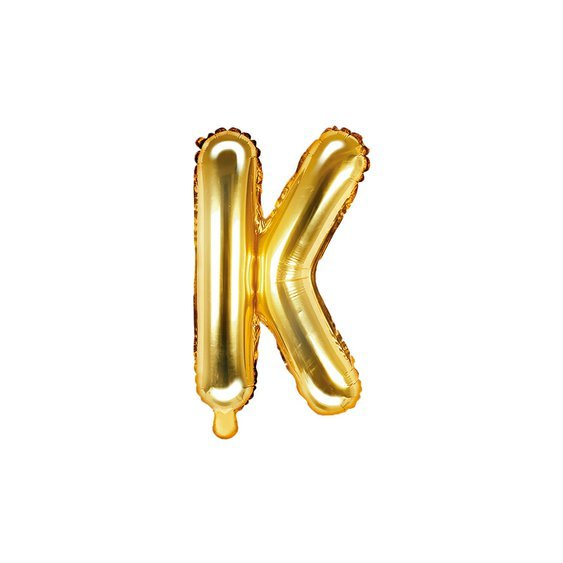 Fóliový balónek písmeno "K" ZLATÝ, 35 cm - Obr. 1