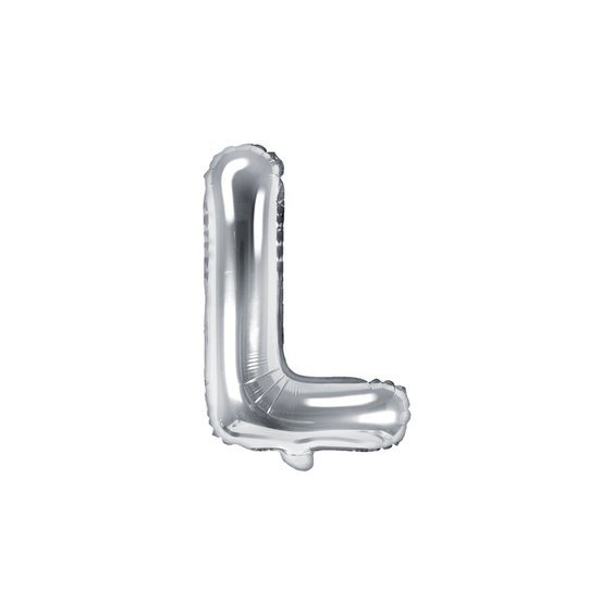 Fóliový balónek písmeno "L" STŘÍBRNÝ, 35 cm - Obr. 1