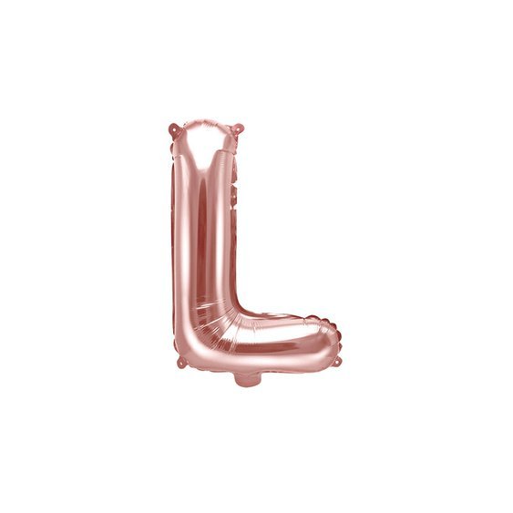 Fóliový balónek písmeno "L" RŮŽOVO-ZLATÝ, 35 cm - Obr. 1