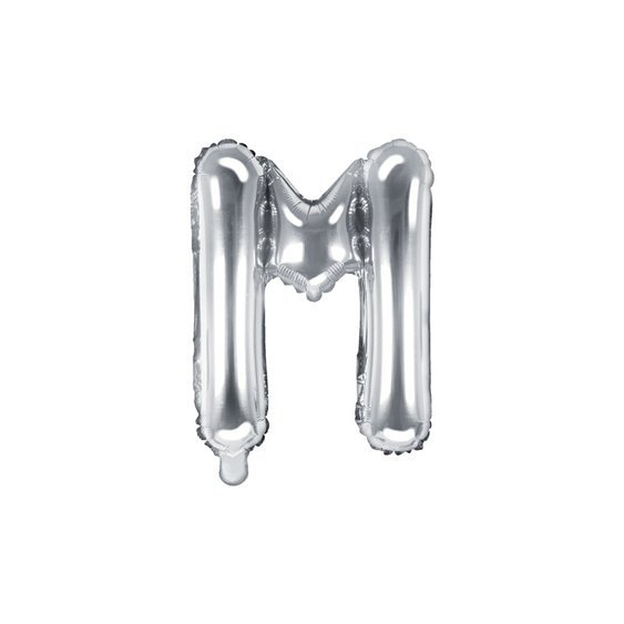 Fóliový balónek písmeno "M" STŘÍBRNÝ, 35 cm - Obr. 1