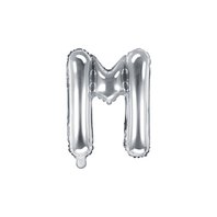 Fóliový balónek písmeno "M" STŘÍBRNÝ, 35 cm