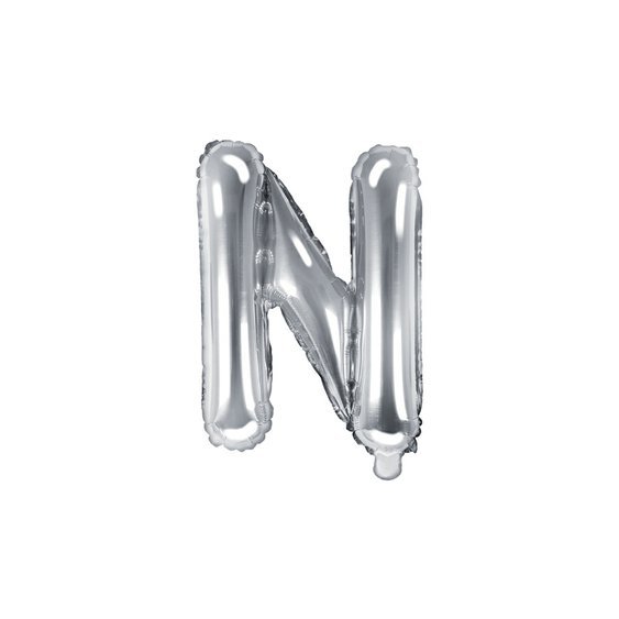 Fóliový balónek písmeno "N" STŘÍBRNÝ, 35 cm - Obr. 1