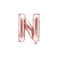 Fóliový balónek písmeno "N" RŮŽOVO-ZLATÝ, 35 cm