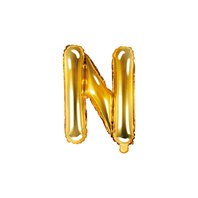 Fóliový balónek písmeno "N" ZLATÝ, 35 cm
