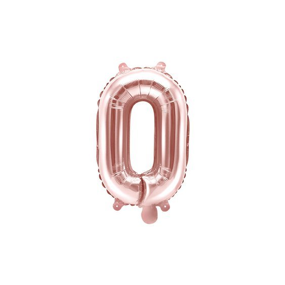 Fóliový balónek písmeno "O" RŮŽOVO-ZLATÝ, 35 cm - Obr. 1