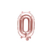 Fóliový balónek písmeno "O" RŮŽOVO-ZLATÝ, 35 cm