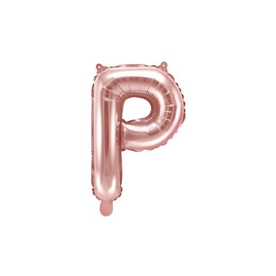 Fóliový balónek písmeno "P" RŮŽOVO-ZLATÝ, 35 cm - Obr. 1