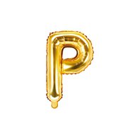 Fóliový balónek písmeno "P" ZLATÝ, 35 cm