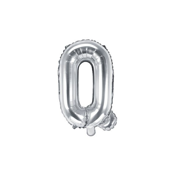Fóliový balónek písmeno "Q" STŘÍBRNÝ, 35 cm - Obr. 1