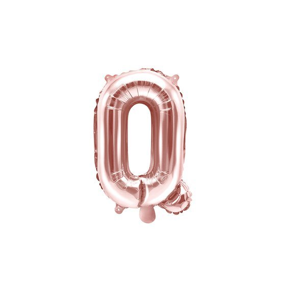 Fóliový balónek písmeno "Q" RŮŽOVO-ZLATÝ, 35 cm - Obr. 1