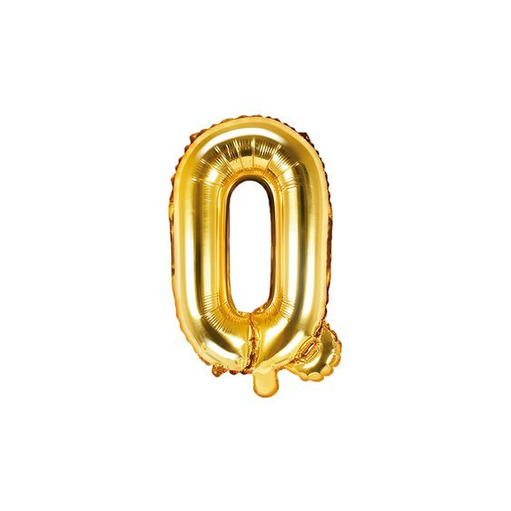 Fóliový balónek písmeno "Q" ZLATÝ, 35 cm - Obr. 1